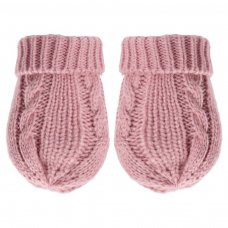 BM12-DP: Dusty Pink Cable Knit Mittens